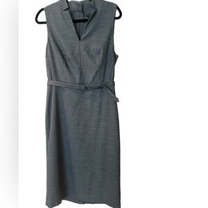 Ann Taylor Blue White Heather Career Dress Work Belt Size 8 NWOT